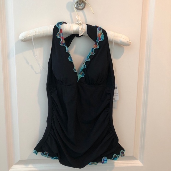 NWT Profile by Gottex Pinwheel Halter Tankini Top - Picture 4 of 16